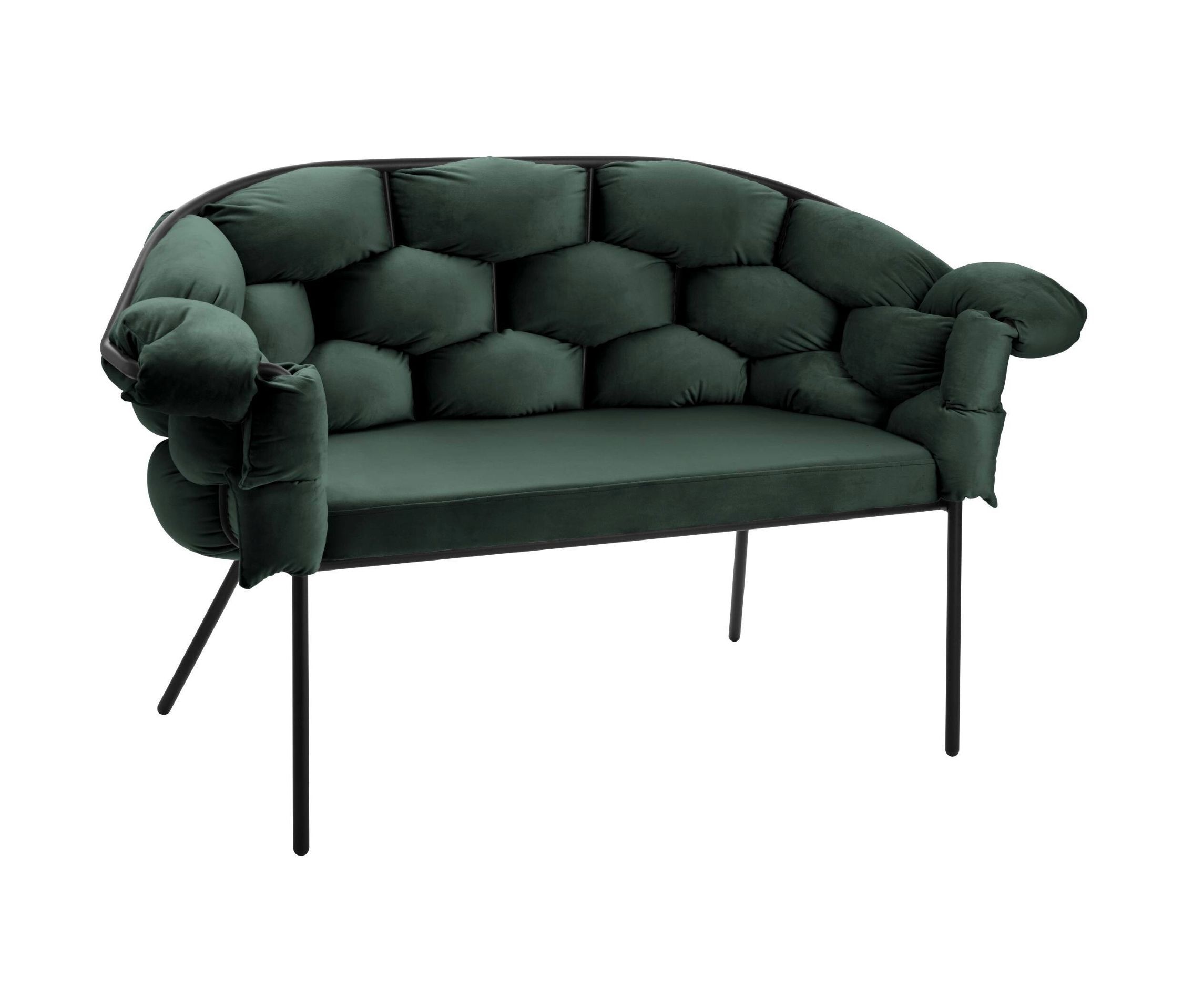 Eglo 2er-Sofa »Manambolosy« - 130x80x65cm - schwarz - Polyester / Schaumstoff / Metall