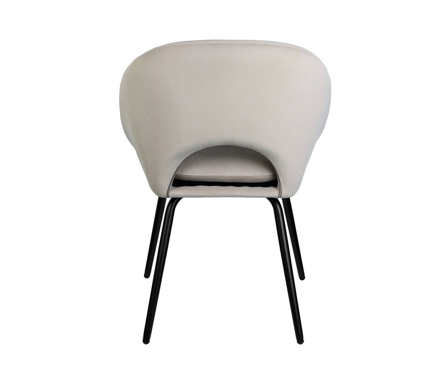 Rückansicht des beige Eglo 2er-Set Stühle »GuaGua« Stuhls mit schwarzen Beinen.