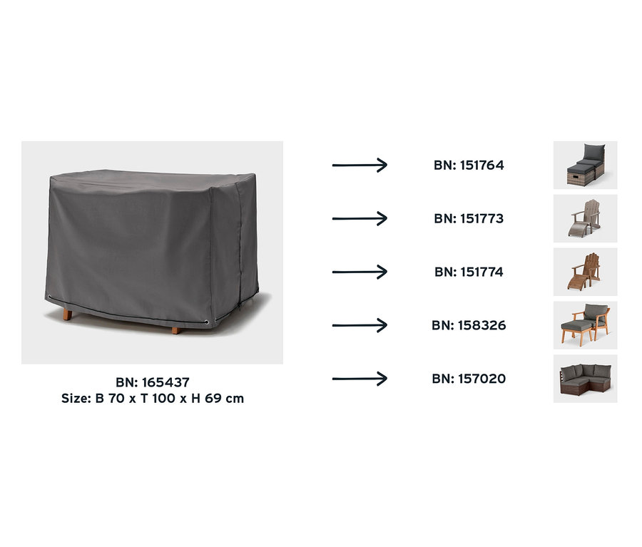 Graue Premium-Abdeckhaube für Sessel.