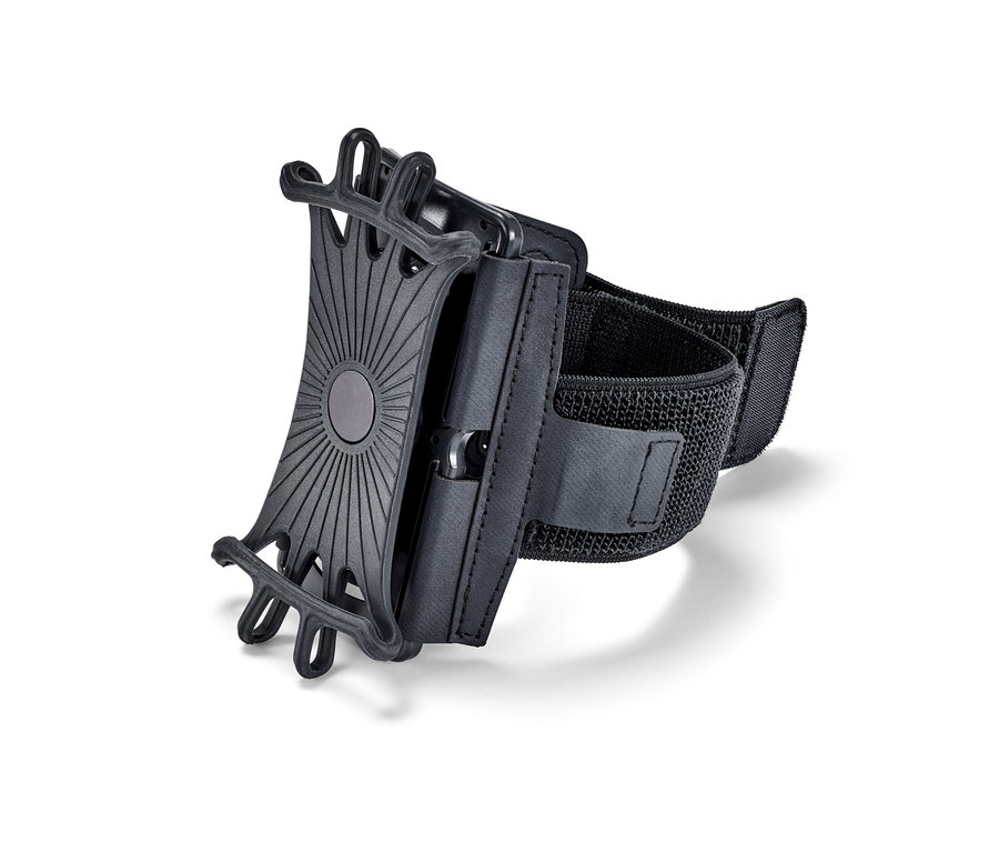 Schwarzes Smartphone-Sportarmband.