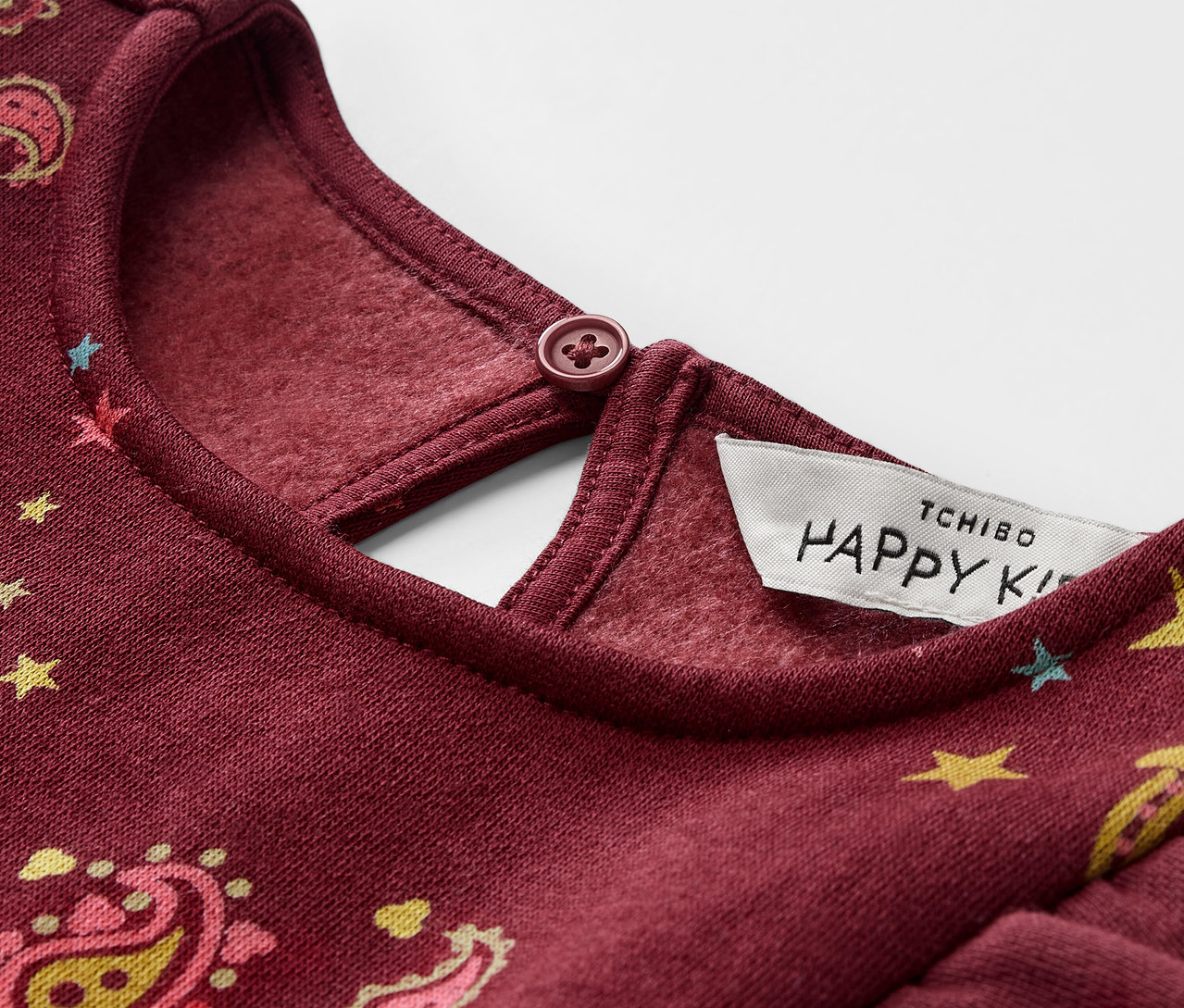 Detailaufnahme eines Kinder-Sweatkleids.