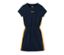 Jerseykleid, blau - Dunkelblau mit gelben Streifen