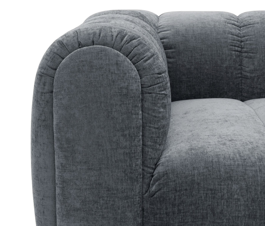 Detailansicht des grauen DOMO Bigsofas Sitzraster, breit.