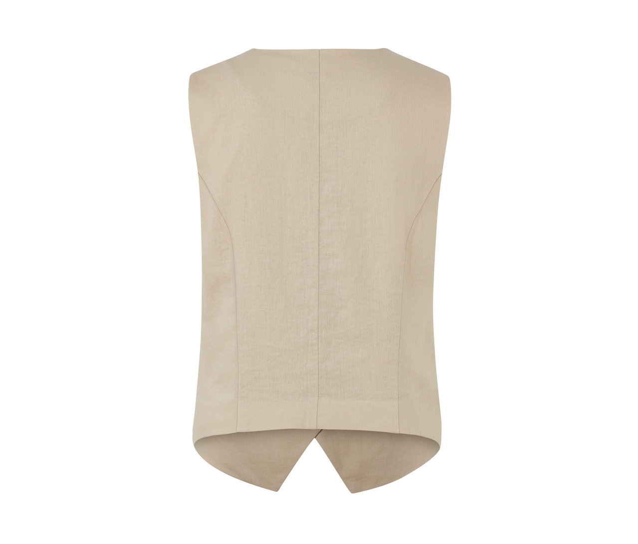 Rückansicht einer Leinen-Weste.