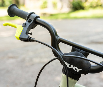 Detailaufnahme des Lenkers vom mintgrünen PUKY Fahrrad LS-PRO 16.