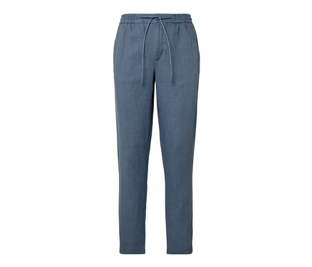 Eine blaue Leinen-Chino.