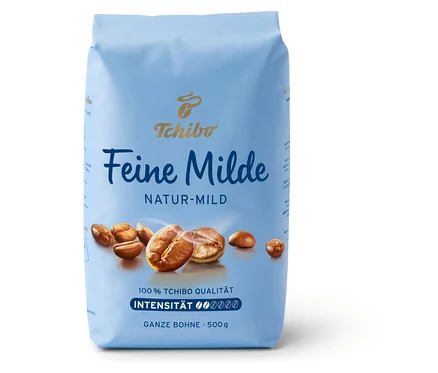Eine Packung Feine Milde Kaffeebohnen.
