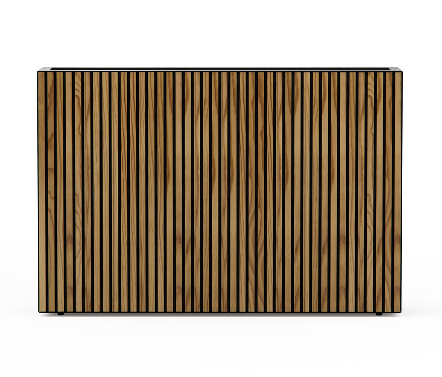 Herstera Garden Pflanzkasten »Divider«, ca. 120 x 80 x 25 cm mit Lamellen aus braunem Holz auf weißem Hintergrund.