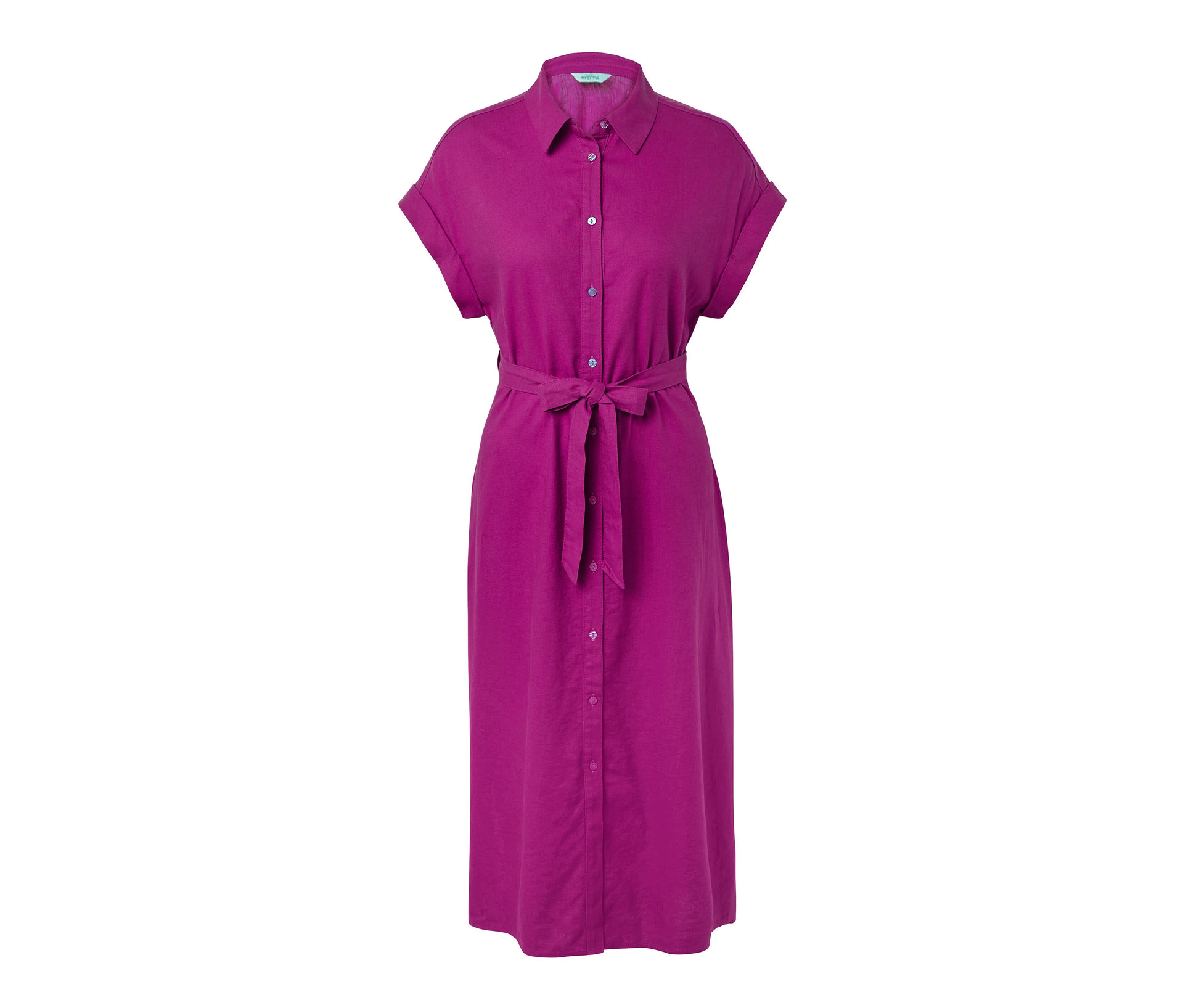 Leinenkleid - Damen - Gr. 38 - dunkelrosa - dunkelrosa
