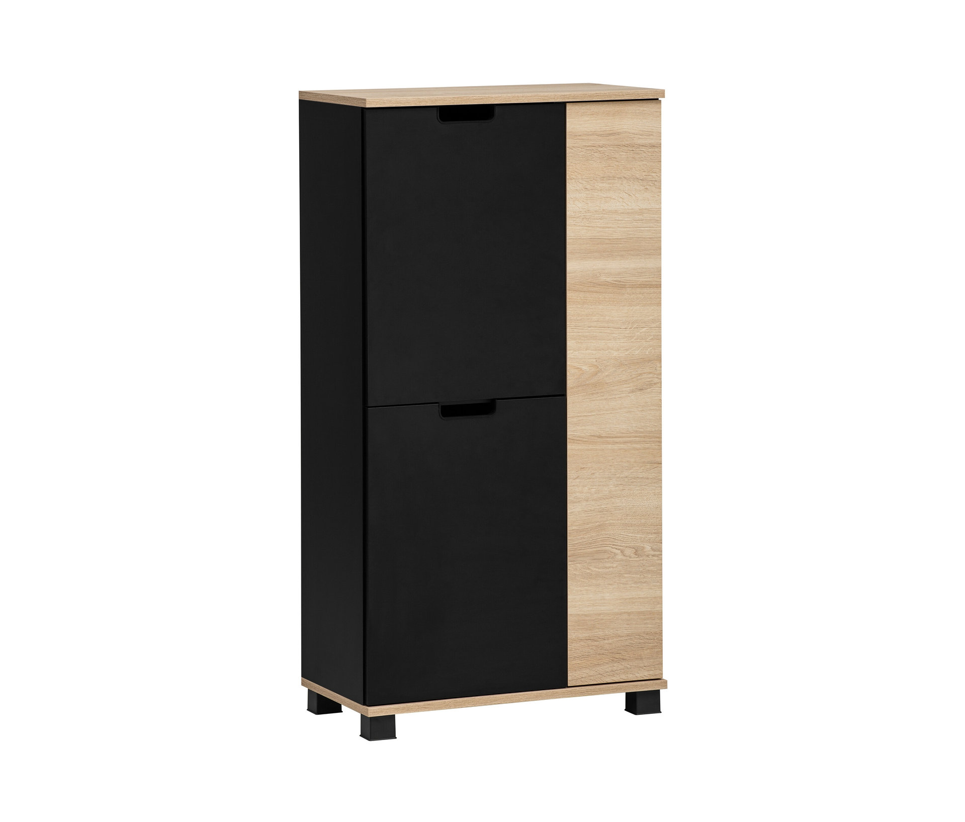 Tchibo - Highboard »Emmik« schwarz/weißeiche - 60x32,5x117cm - schwarz -