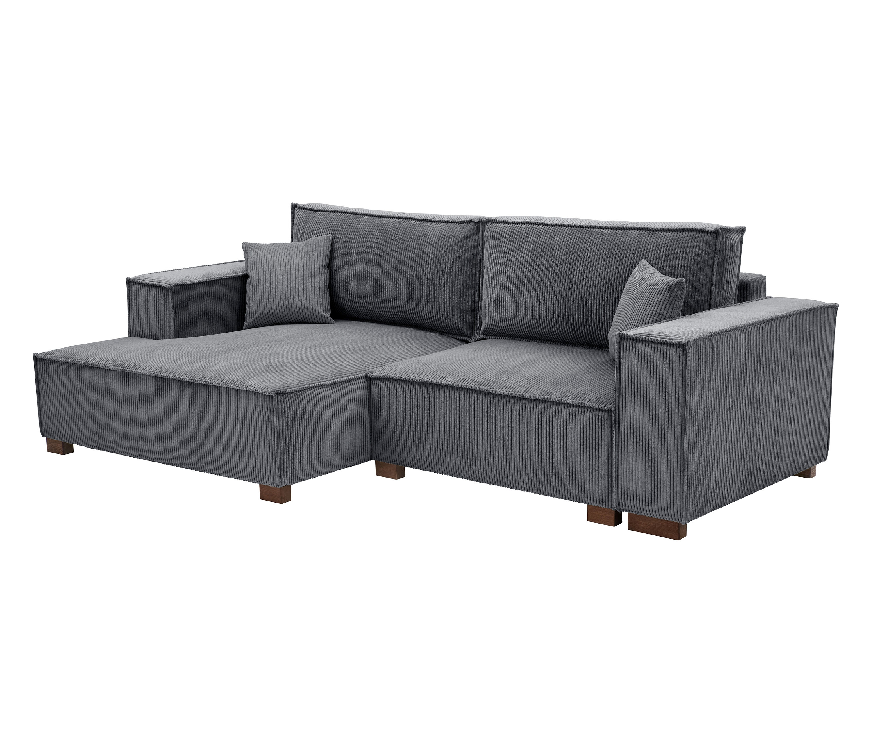 Tchibo - Sofa 2-Sitzer mit Auszugsbett rechts - 253x150x87cm - anthrazit - Polyester / Holz / Schaumstoff