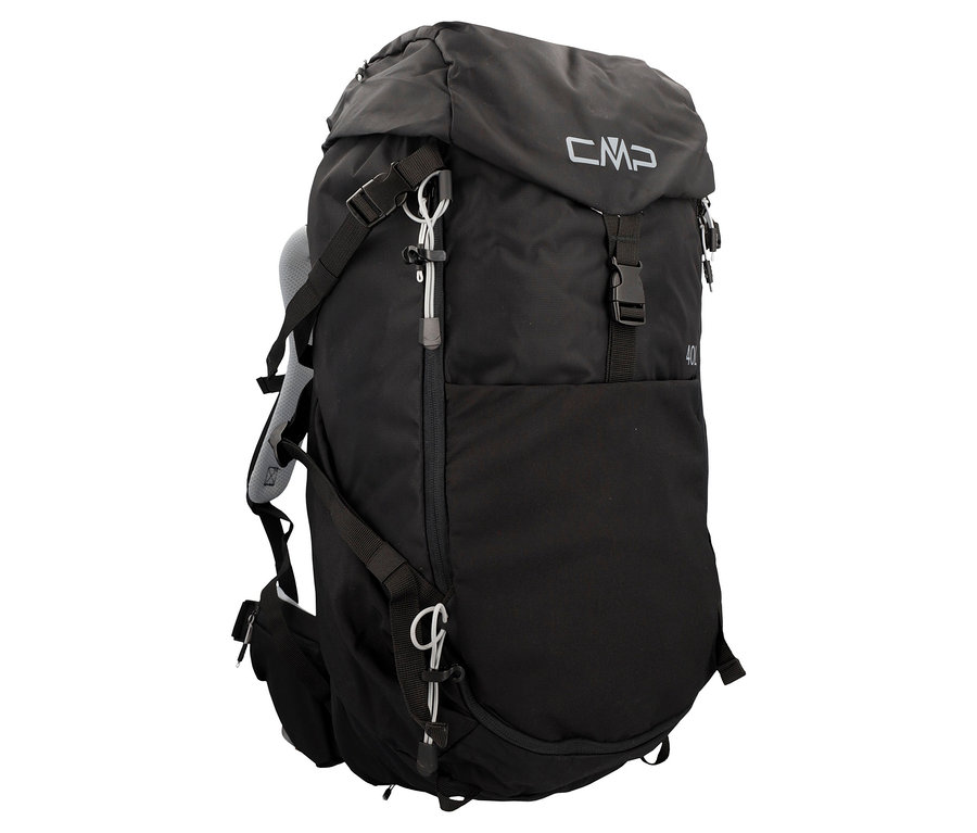 Schwarzer CMP Rucksack, Seitenansicht.