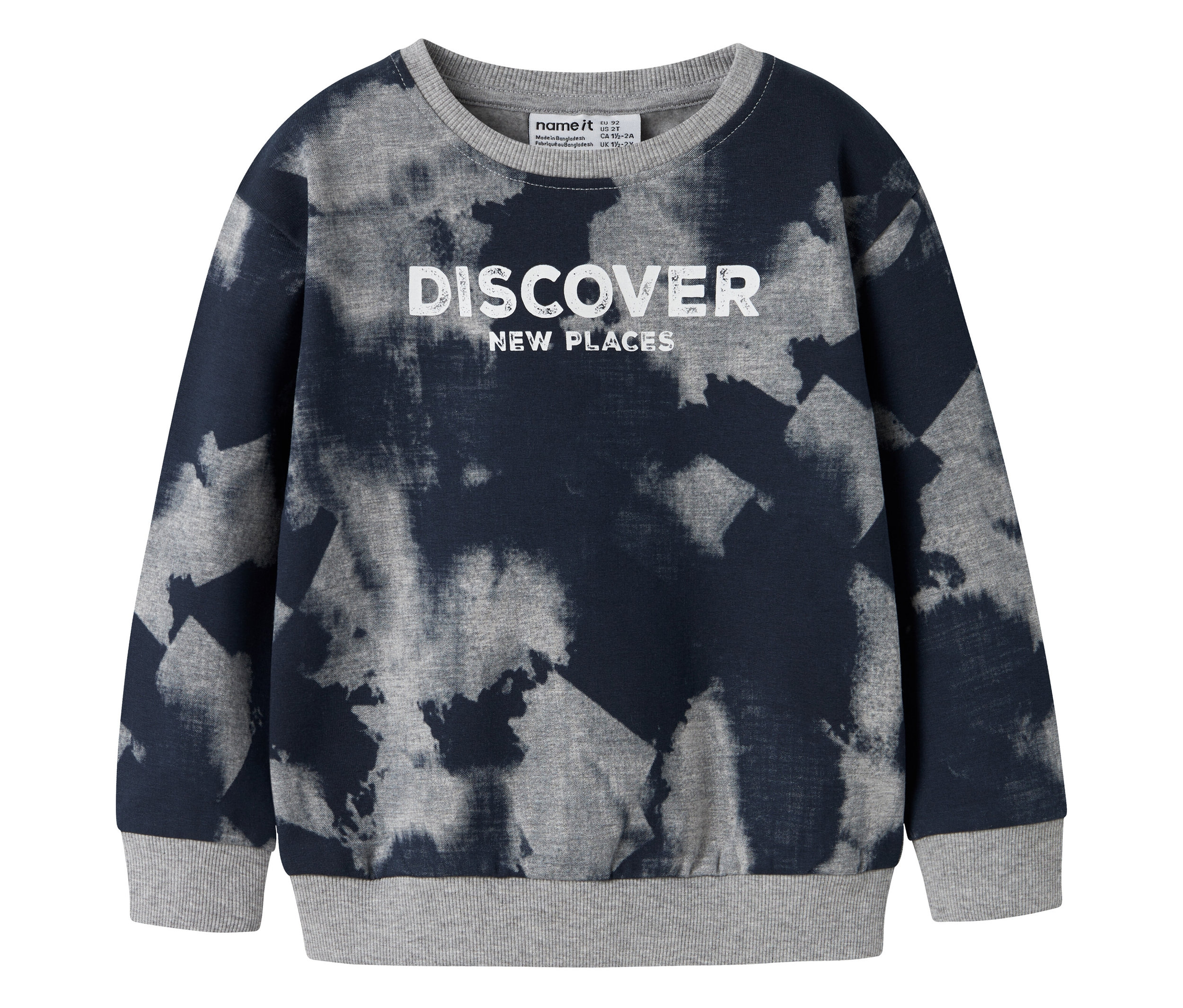 Tchibo - Name IT Kinder-Sweatshirt in Batikoptik - Baby - Gr. 92 - grau - Baumwolle