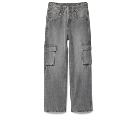 Graue Cargo-Jeanshose