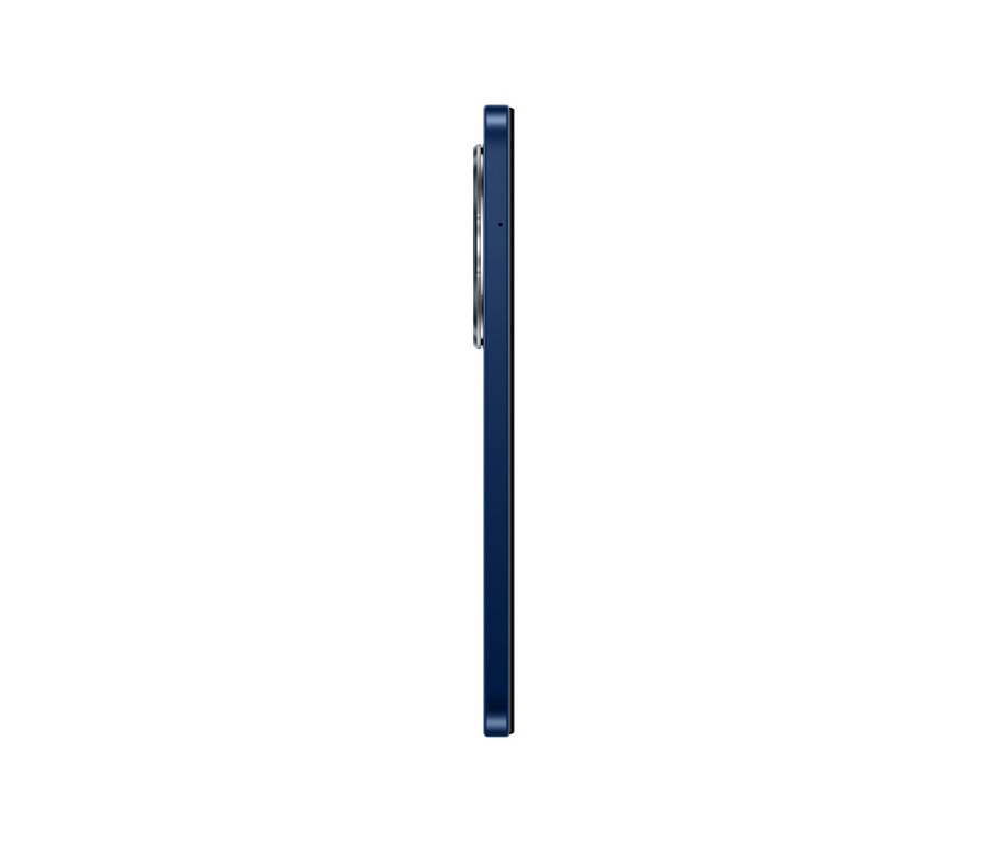 Seitenansicht eines blauen Mobiltelefons. Xiaomi Redmi 14C 128GB Starry Blue ist zu sehen.