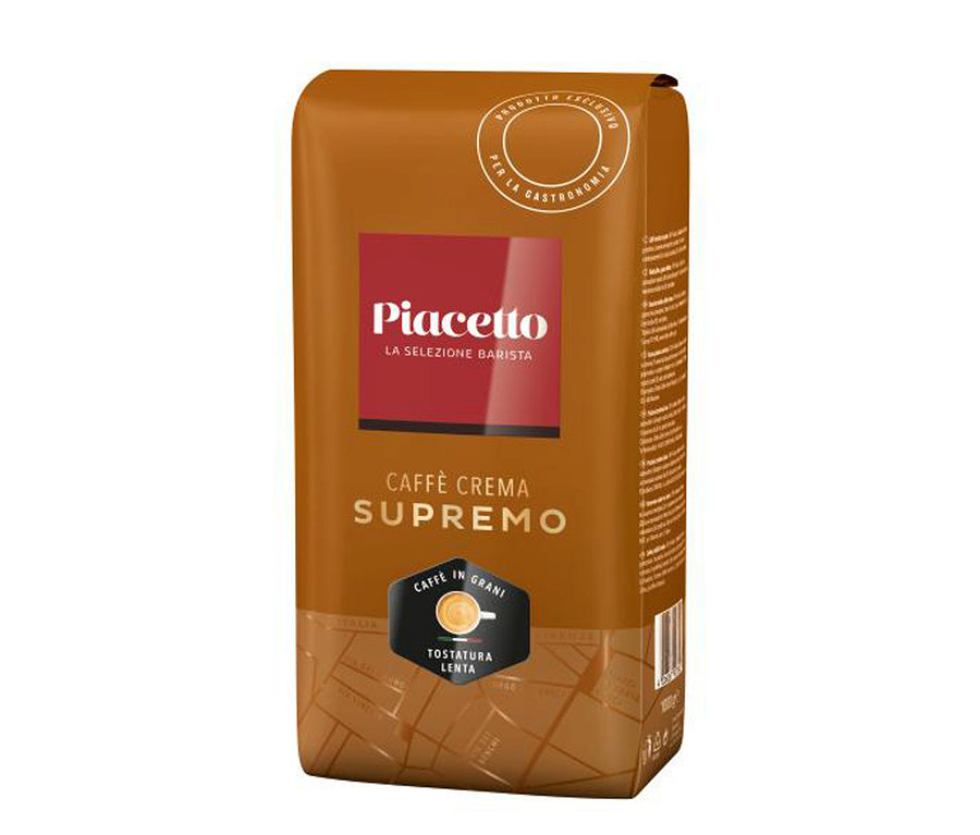 Eine Packung Piacetto Supremo Caffè Crema - 1 kg Ganze Bohne.