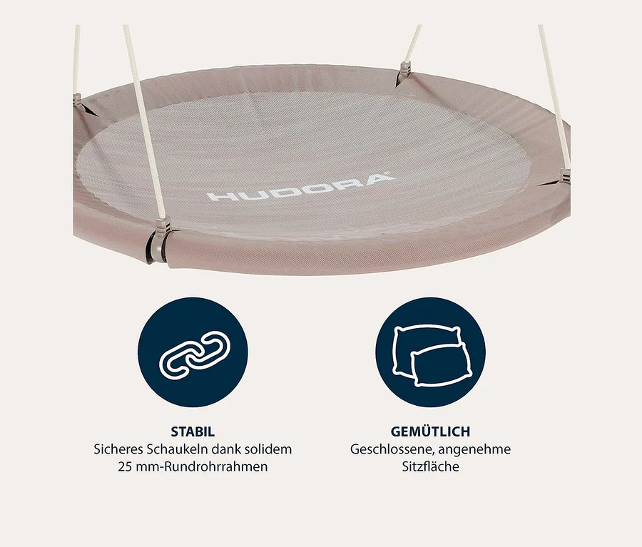Beige HUDORA Nestschaukel »Lounge«, Ø 110 cm.