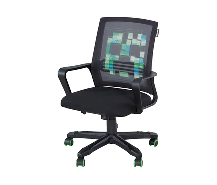 Schwarzer roba Minecraft Gaming-Stuhl mit Armlehnen und Muster auf der Rückenlehne.