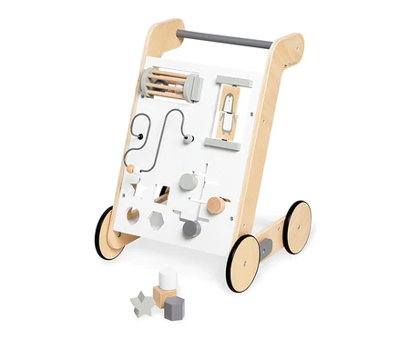 Pinolino Activity-Lauflernwagen »Tino« aus Holz mit Rädern und Steckformen.