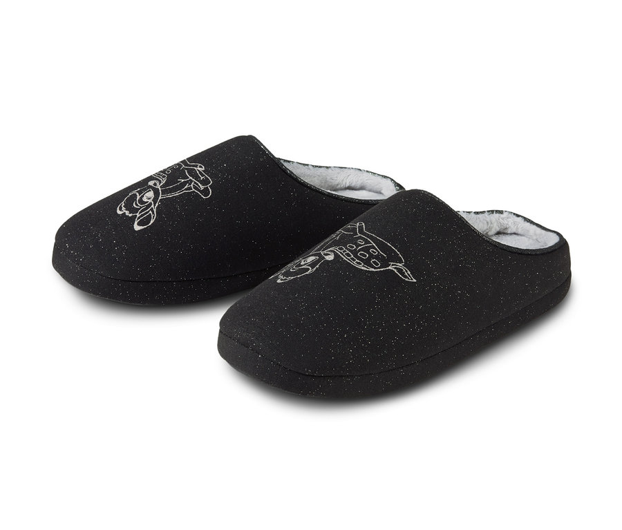 Schwarze Hausschuhe »Disney« mit Bambi-Motiv.