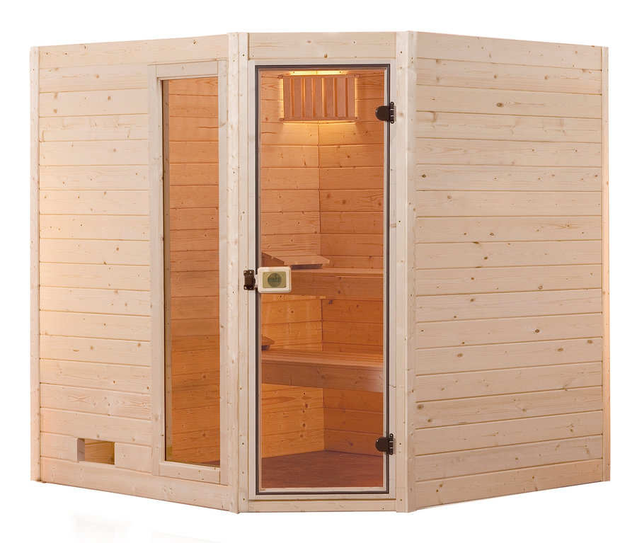 WEKA-Massivholz-Liegesauna mit Eckeinstieg, ca. 189 x 189