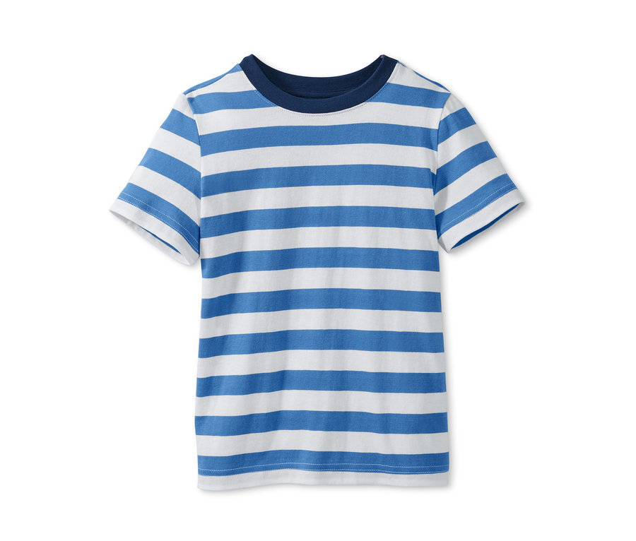 Blau-weiß gestreifter Shorty-Pyjama.