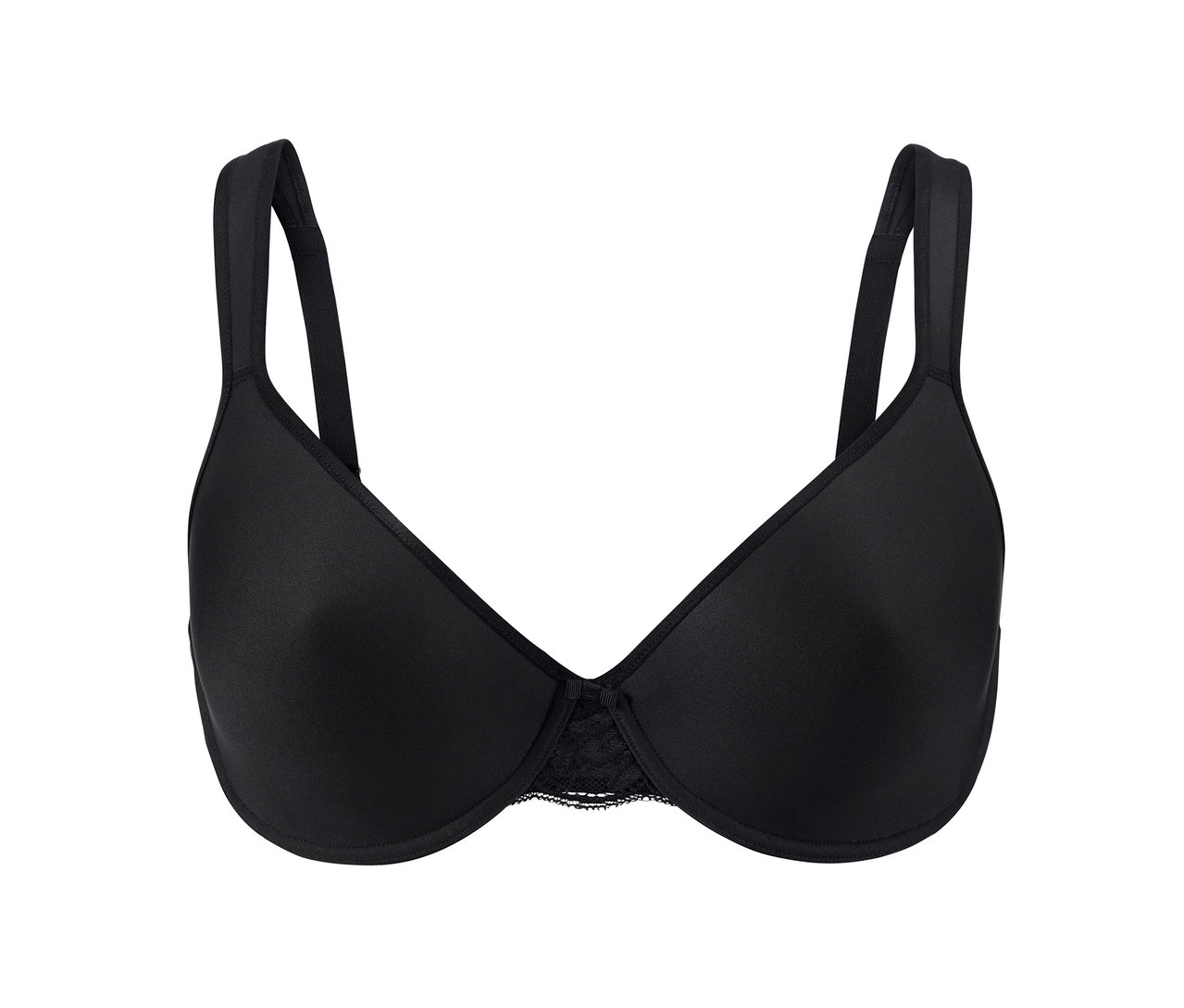 Schwarzer Spacer-BH auf weißem Hintergrund.