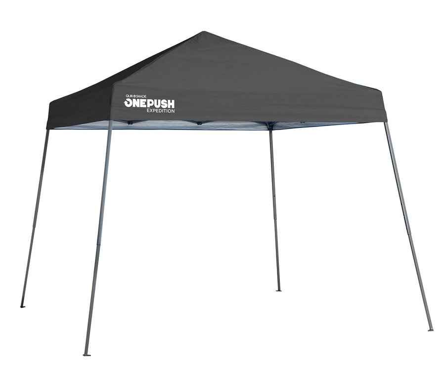 Grauer Shelterlogic-Camping-Faltpavillon »One-Push«.