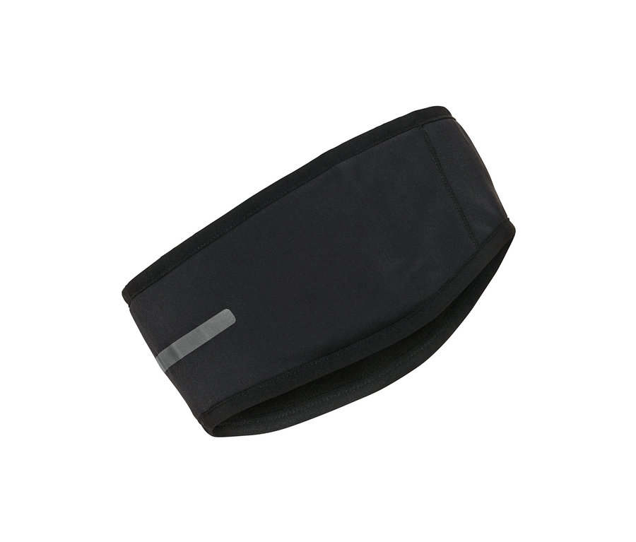 Schwarzes Windprotection-Stirnband.