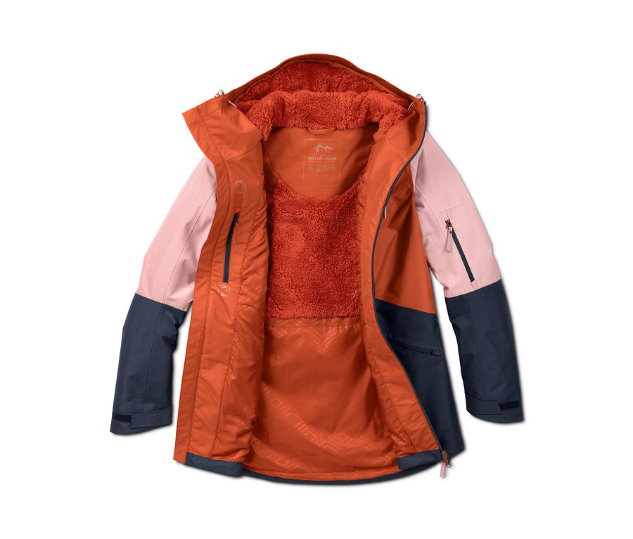 Offene Ski- und Snowboardjacke im Colorblocking-Design.