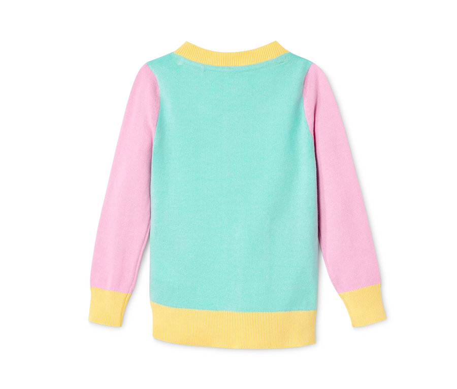 Pastellfarbene Strickjacke mit Bio-Baumwolle.