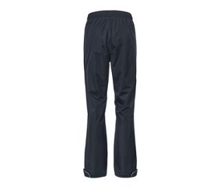 Dunkelblaue Unisex-Regenhose von hinten.