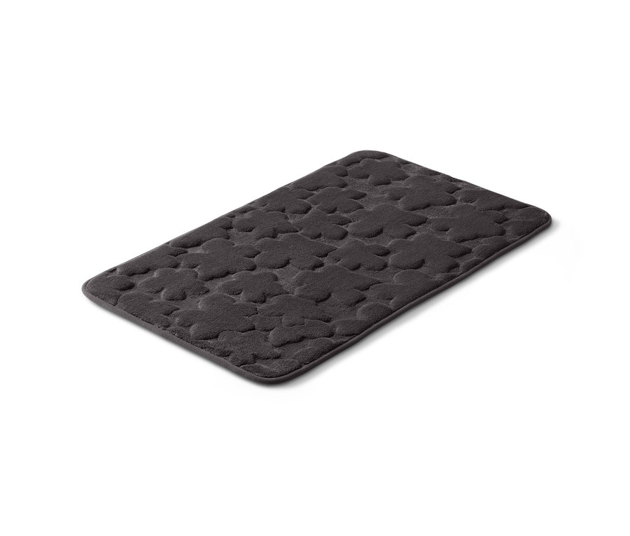 Schwarze Komfort-Badematte, ca. 45 x 75 cm.