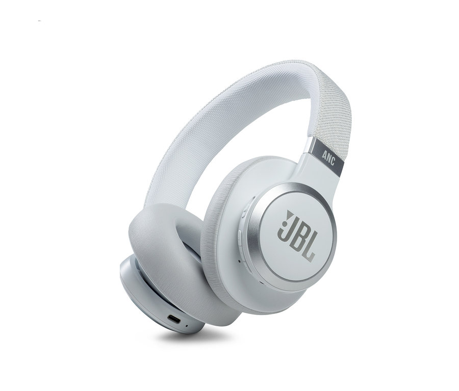 Weisse kabellose JBL On-Ear-NC-Kopfhörer.