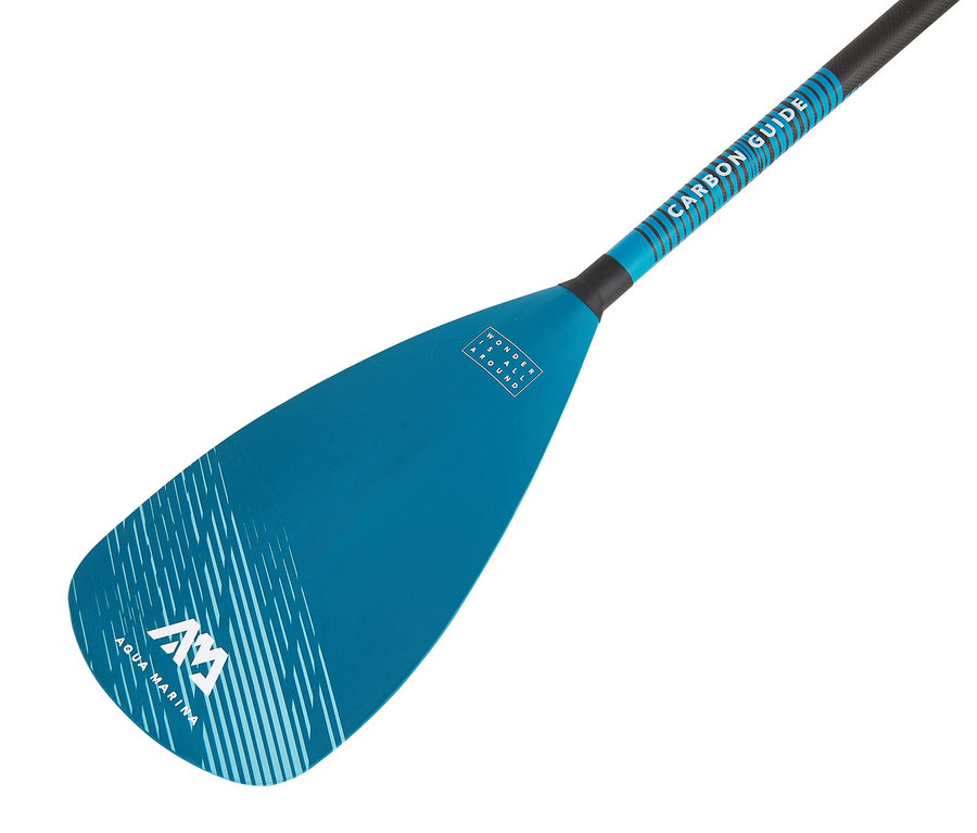 Blaues SUP- und Kajak-Paddel »CARBON GUIDE« aus Carbon und Fiberglas.