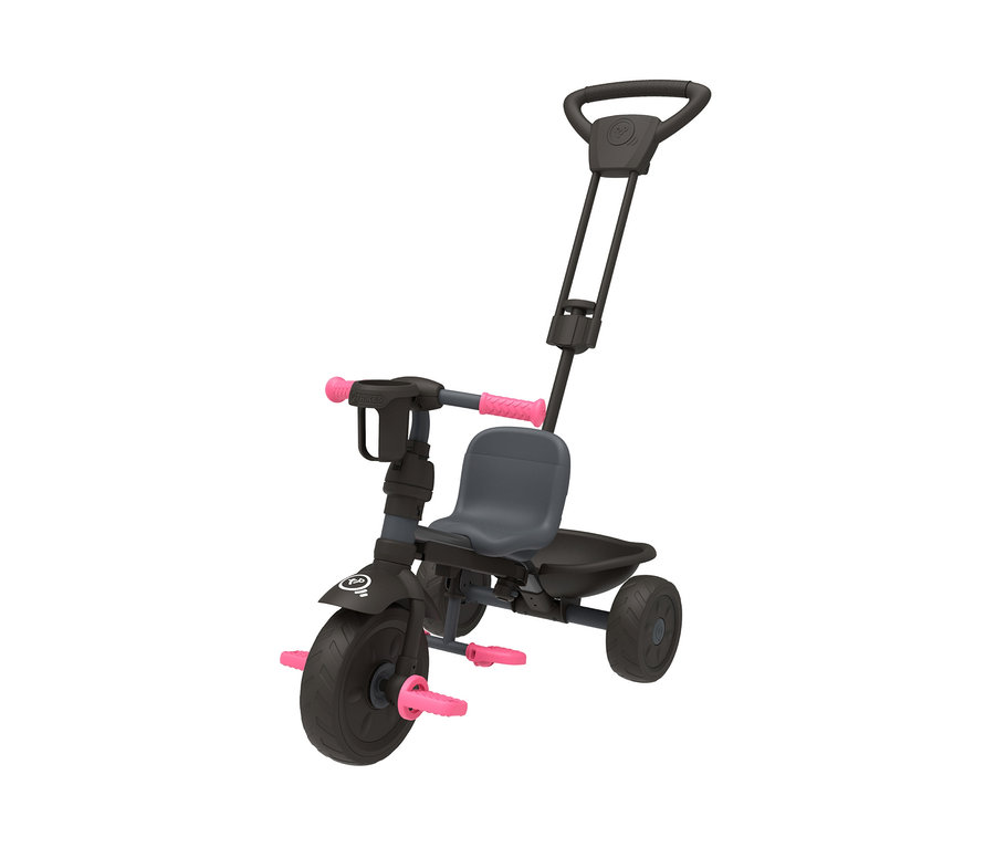Schwarzes TP Toys 4-in-1-Dreirad »Panther« mit pinken Details.