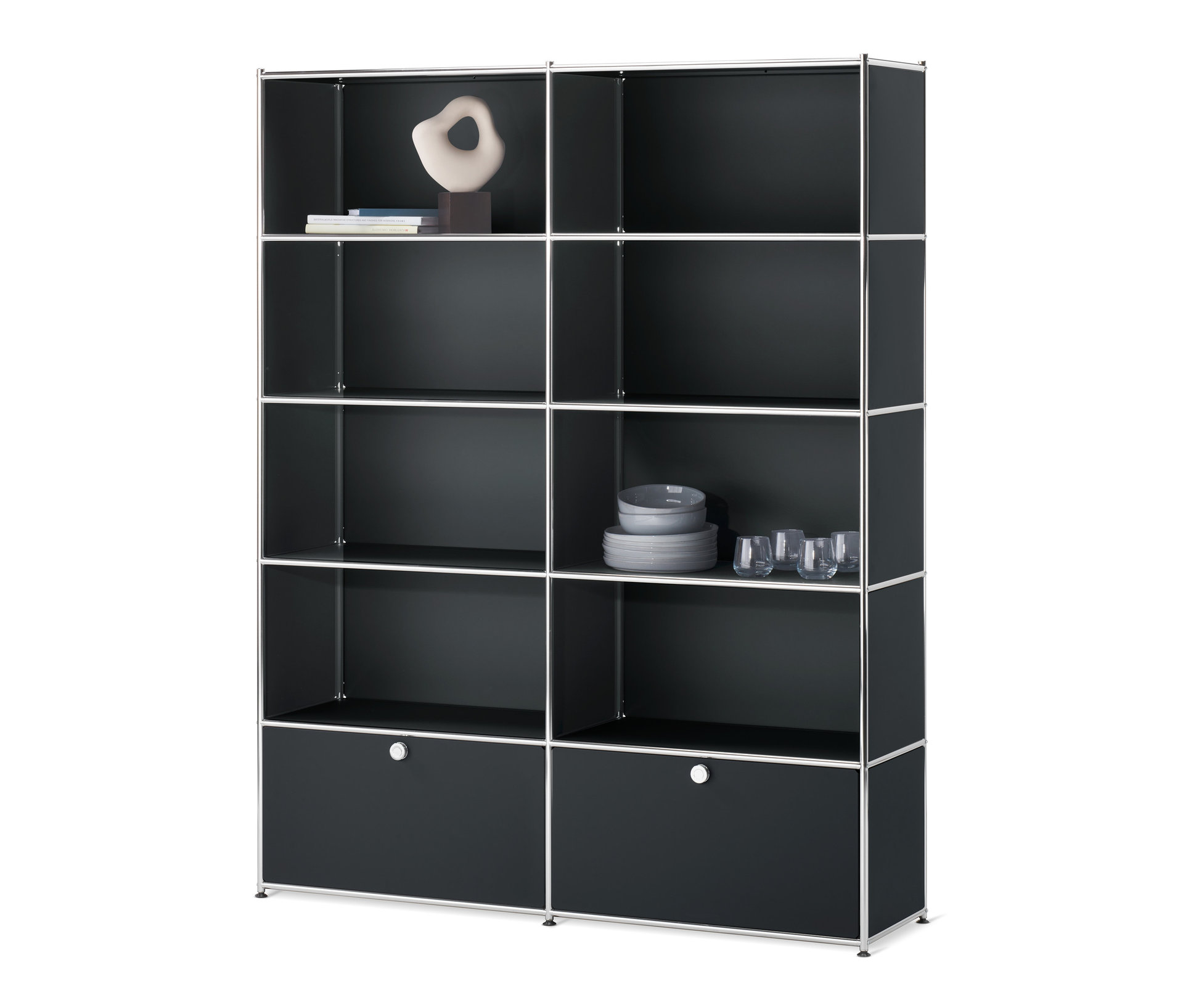 Tchibo - Regal »Cn3« mit 2 Klappen - 152x40x194,5cm - schwarz -