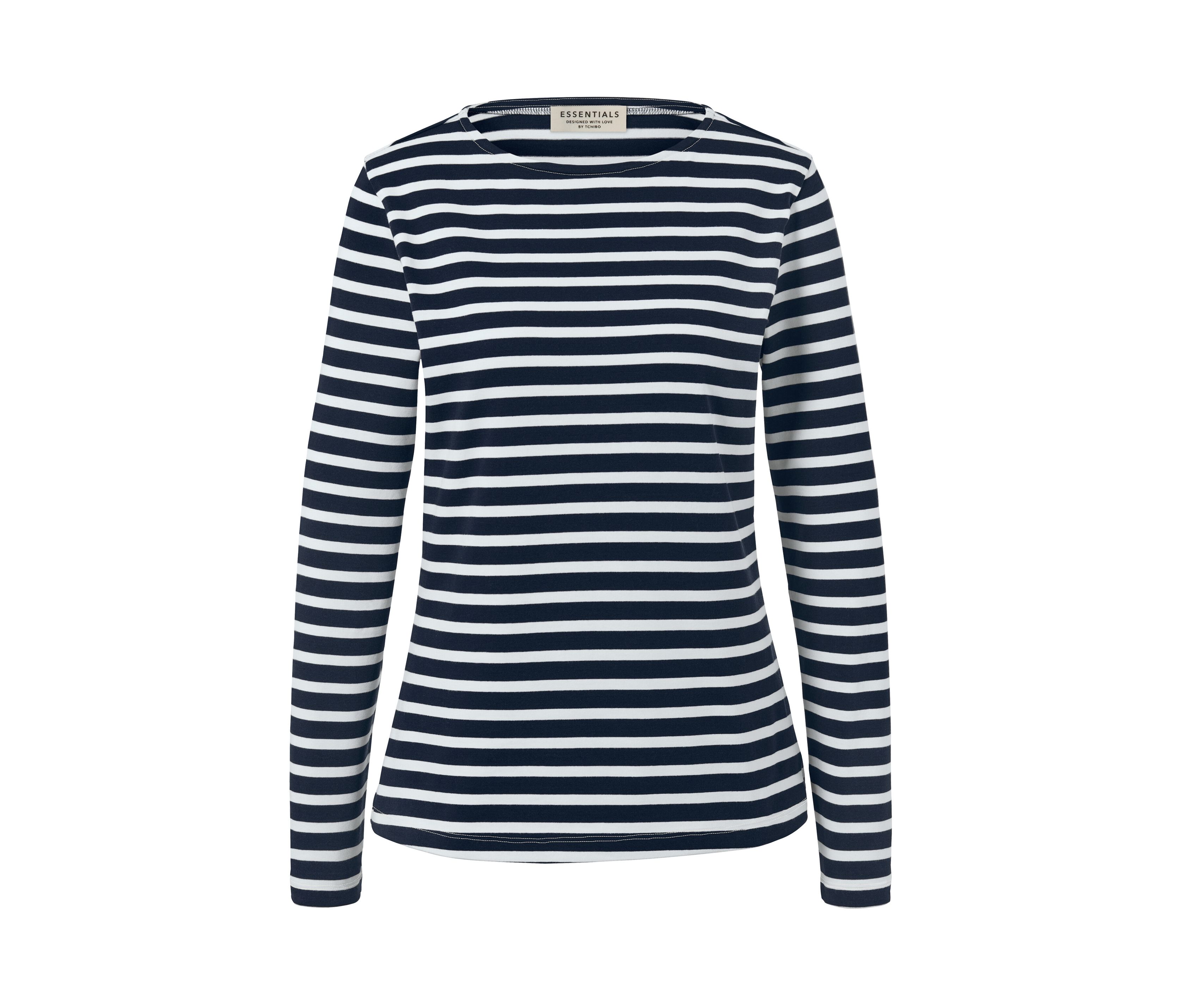 Tchibo - Gestreiftes Langarmshirt - Damen - Gr. S - dunkelblau/gestreift