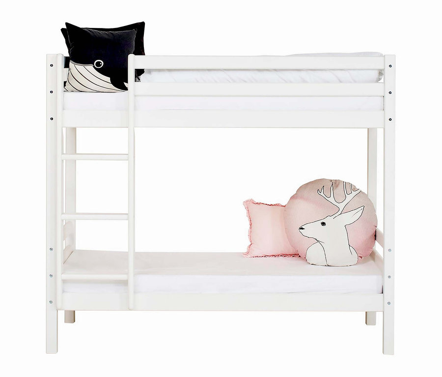 Weißes HoppeKids Eco Etagenbett »Dream«, 70 x 160 cm mit Kissen.