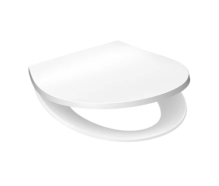 Ein weißer Duroplast WC-Sitz mit LED-Nachtlicht.