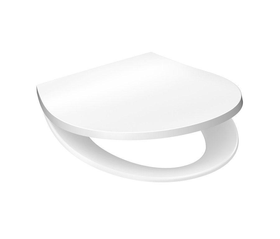 Ein weißer Duroplast WC-Sitz mit LED-Nachtlicht.