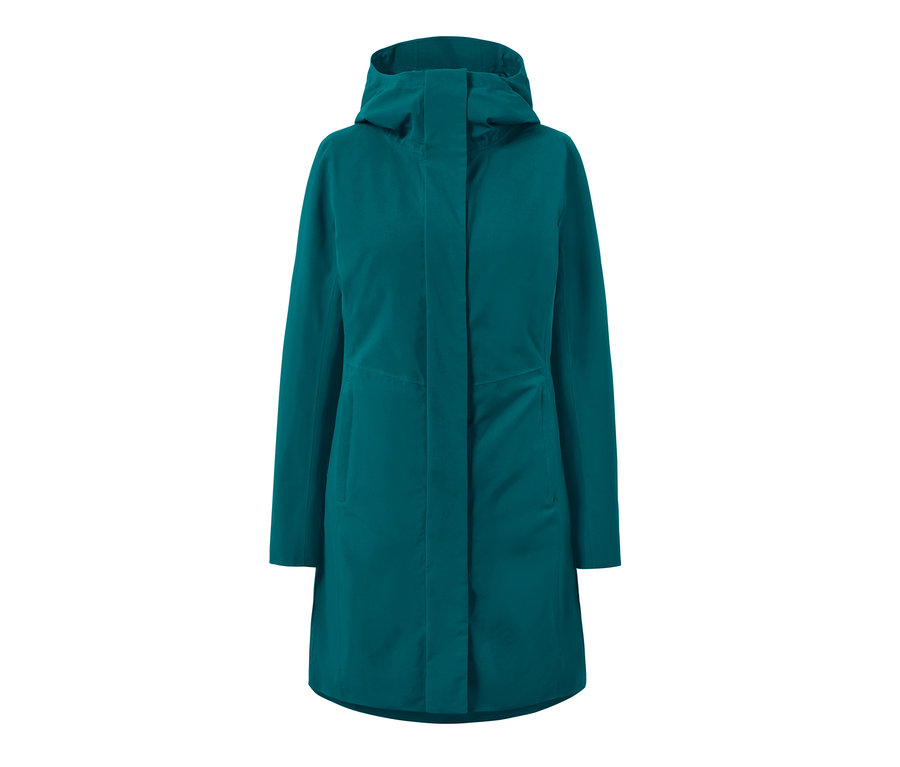 Petrolfarbener 3-in-1-Outdoormantel mit Weste.