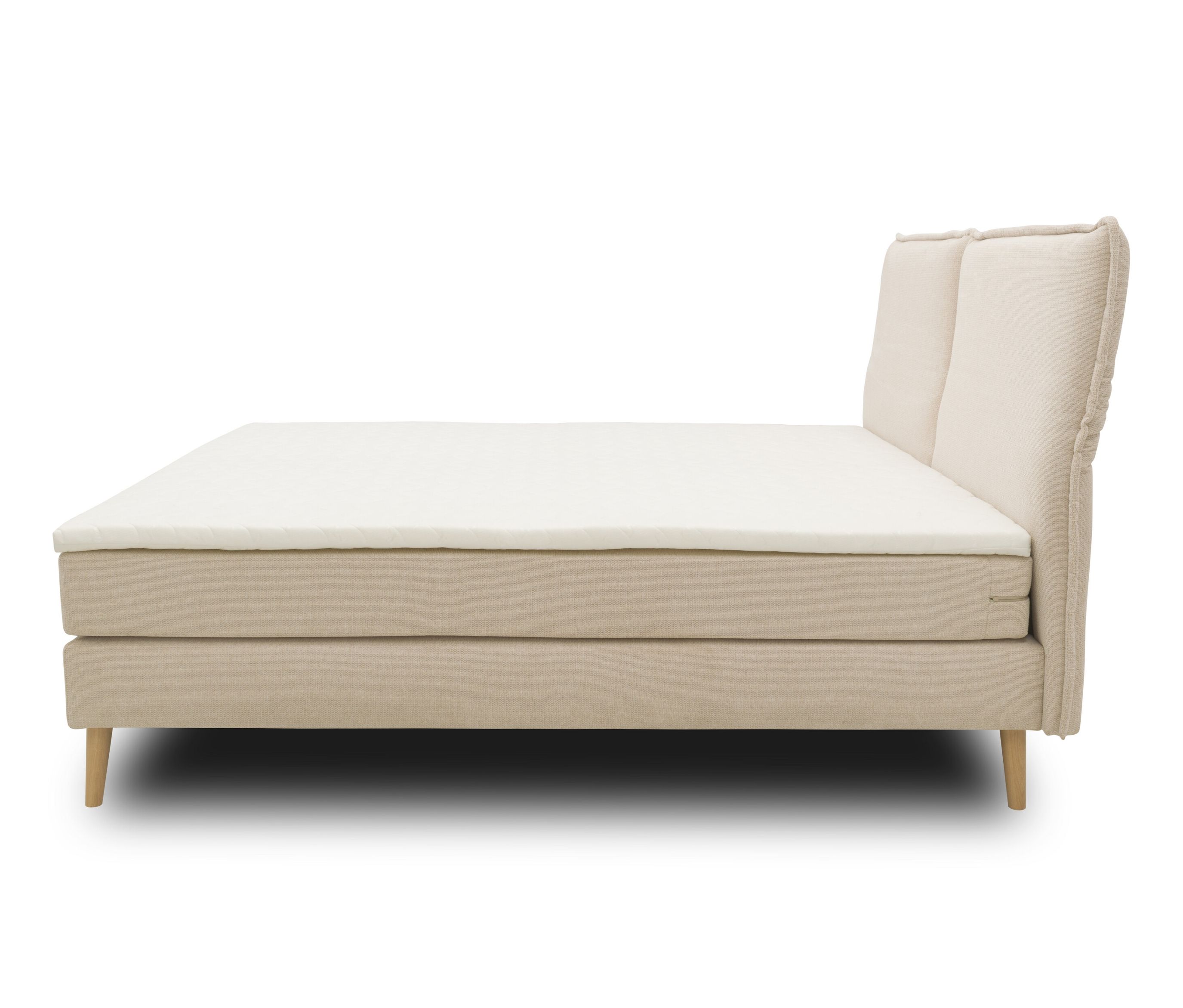 Thumbnail - Domo collection Boxspringbett mit Rückenfunktion - 187x210x85cm - beige - Polyester / Polyamid / Holz