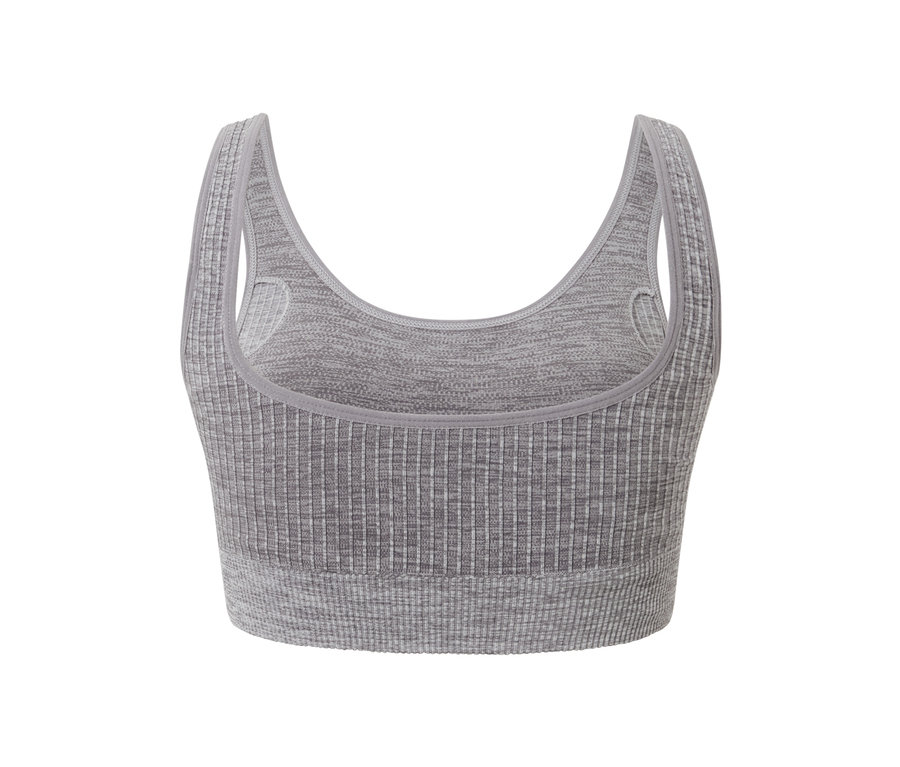 Grau meliertes Seamless-Sport-Bustier.