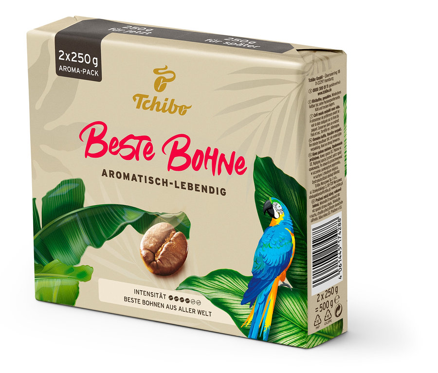 Packung Beste Bohne gemahlener Kaffee.
