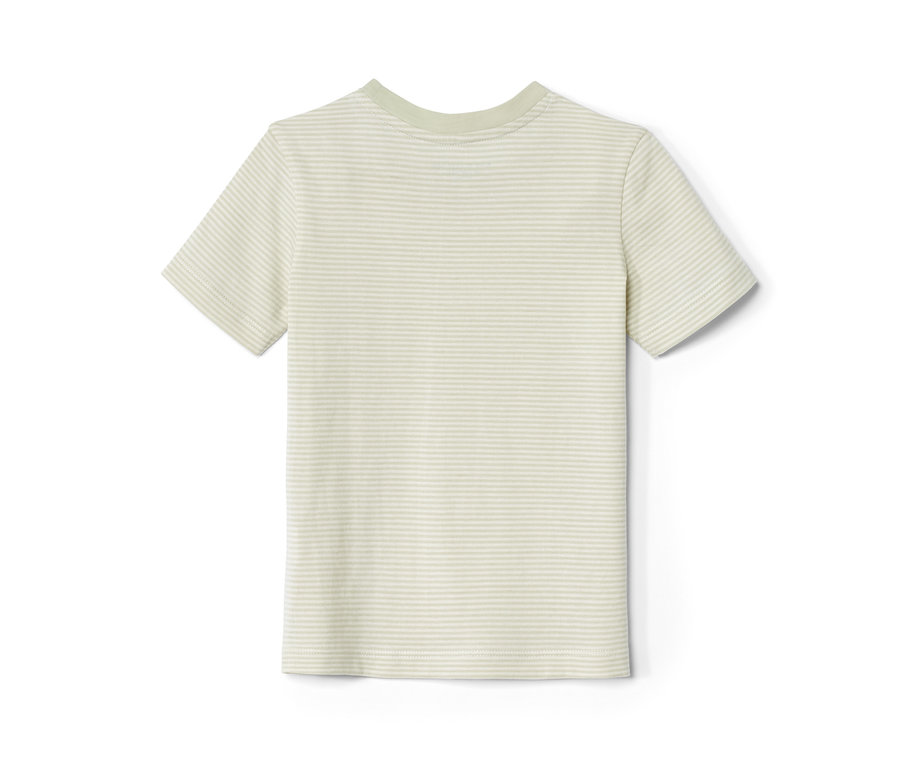 Gestreiftes 2 Kinder-T-Shirts mit kurzen Ärmeln.