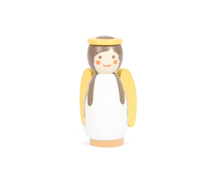 Holzfigur eines Engels aus dem small foot Spiel-Set »Weihnachtskrippe«.