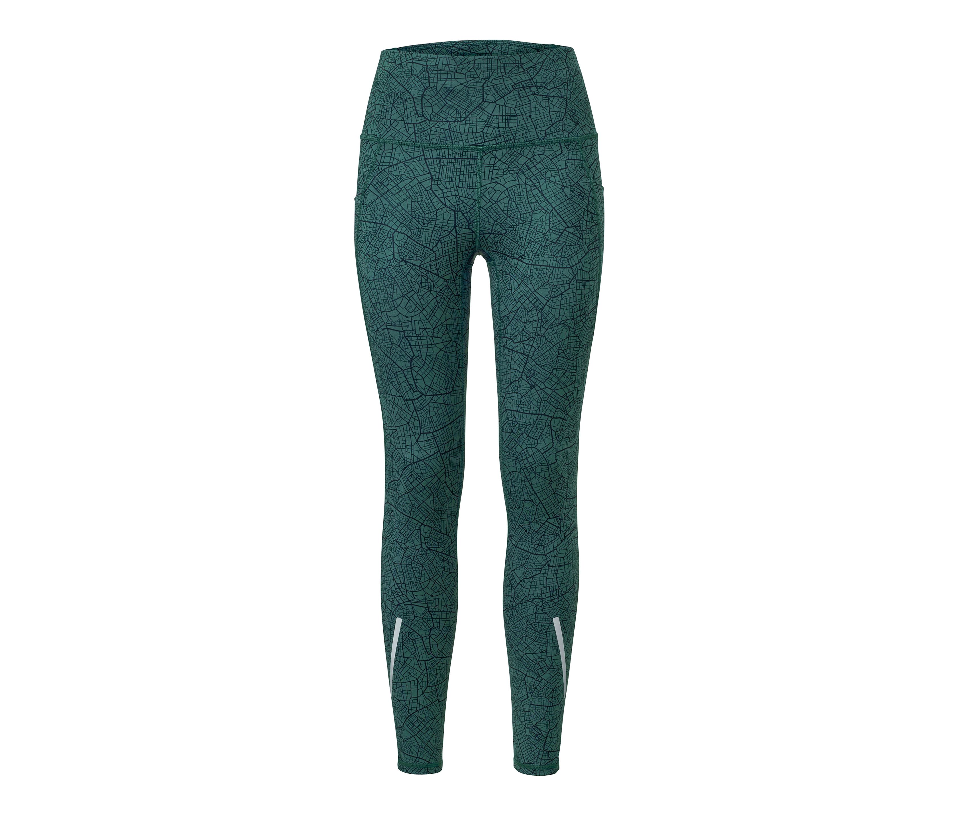 Tchibo - Sporttight - Damen - Gr. S - dunkelgrün/print