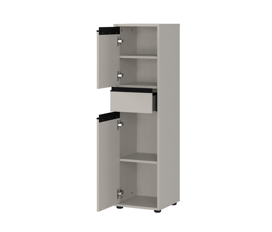 Ein offener, steingrauer Badschrank »Lemont«.