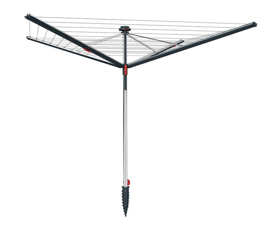 Zusammenklappbarer Wäscheständer für den Außenbereich. SUN-RISE PREMIUM 50M compact Wäschespinne.